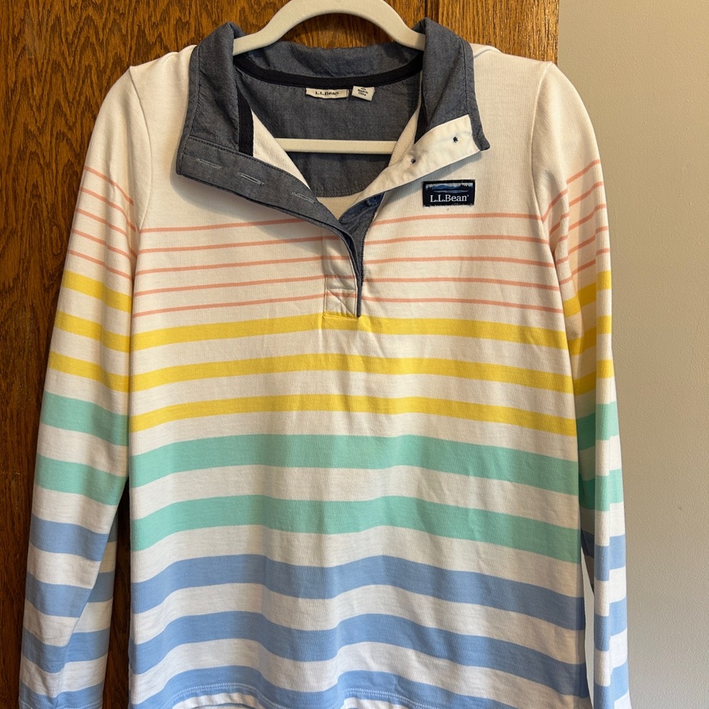 L.L. Bean Quarter Button Up Rugy Pullover